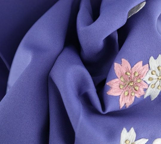 刺繍袴 単品 袴下87cm，91cm，95cm 紫色 卒業式 NO39396